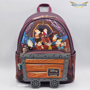 Loungefly Disney Princess Snow White and The Seven Dwarf Mine Cart Mini Backpack